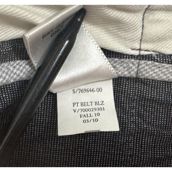 Banana Republic Blazer Gray Pincheck Stretch Belted Jacket Officecore - Picture 12 of 12